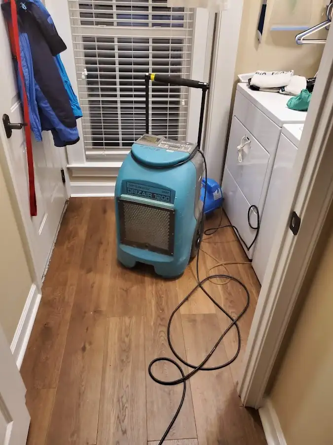 Commercial dehumidifier deployed for Flood Damage Cleanup in Orangetown